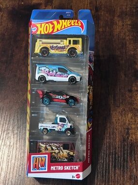 Hot Wheels METRO SKETCH 5-PACK, Gift Pack, Fire-Eater, Ford Transit,Combat Medic